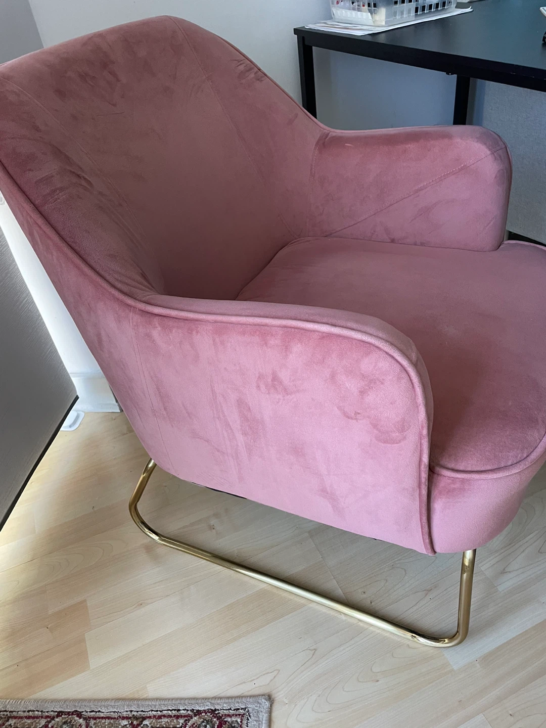Structube Pink Velvet Accent Chair - photo 2