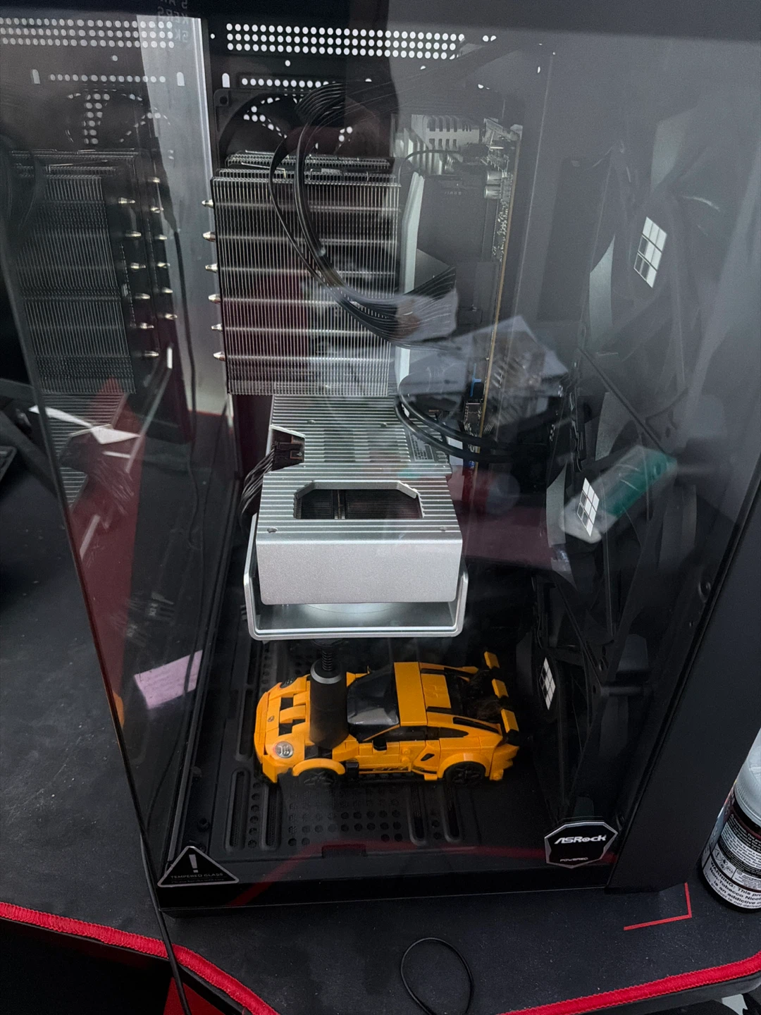 Black Mid-Tower PC Case with Gaming Components