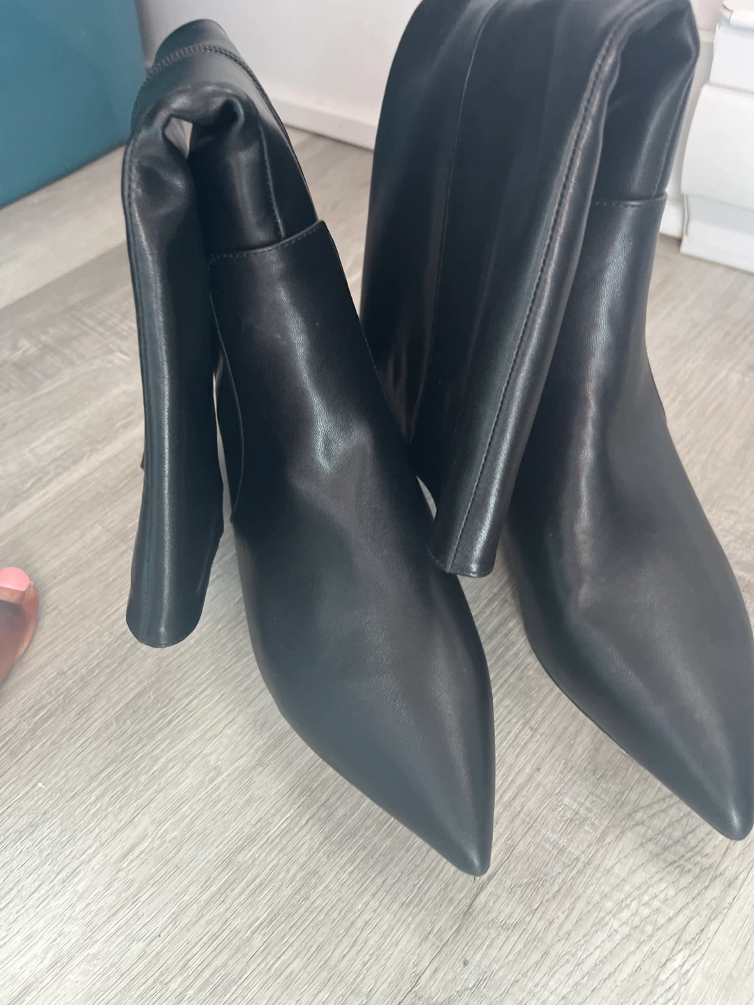 Bottes hautes noires en similicuir