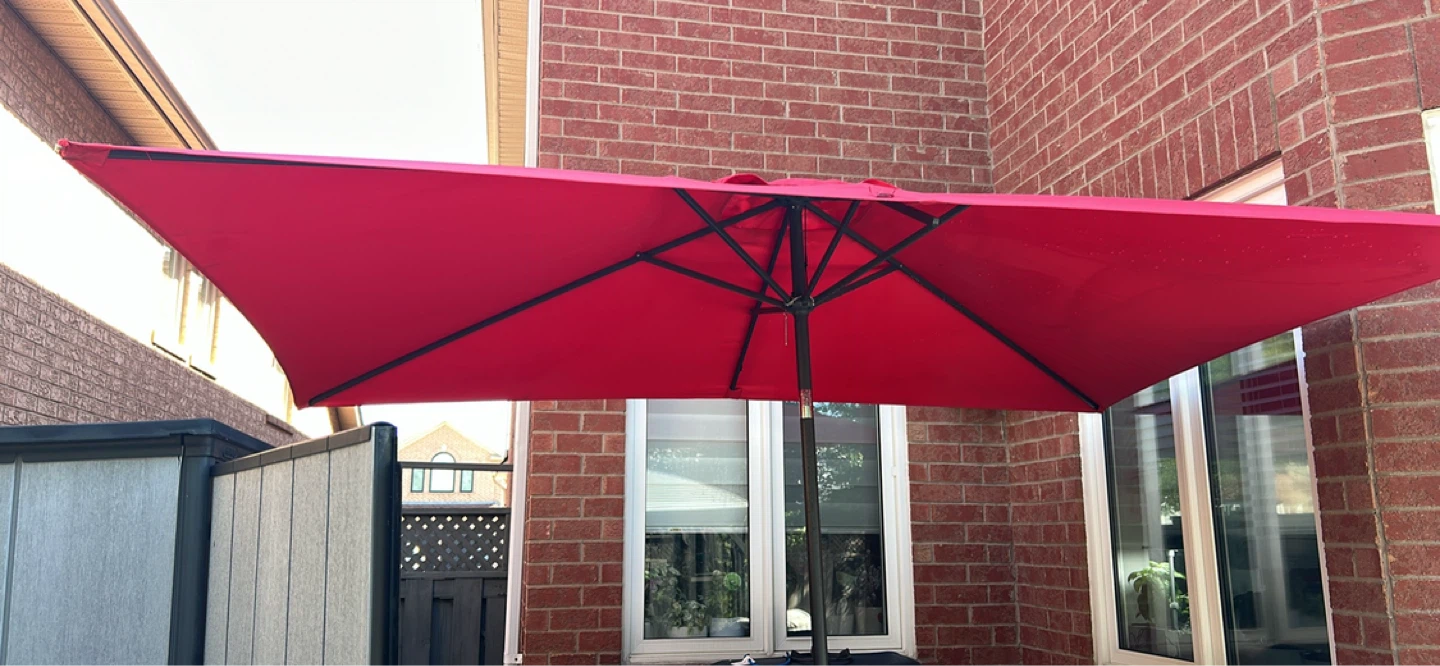 Red Rectangular Patio Umbrella