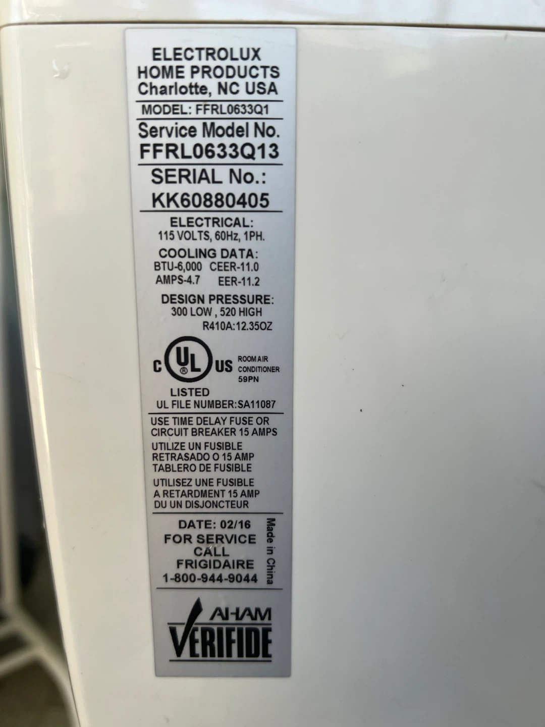 Frigidaire Window Air Conditioner