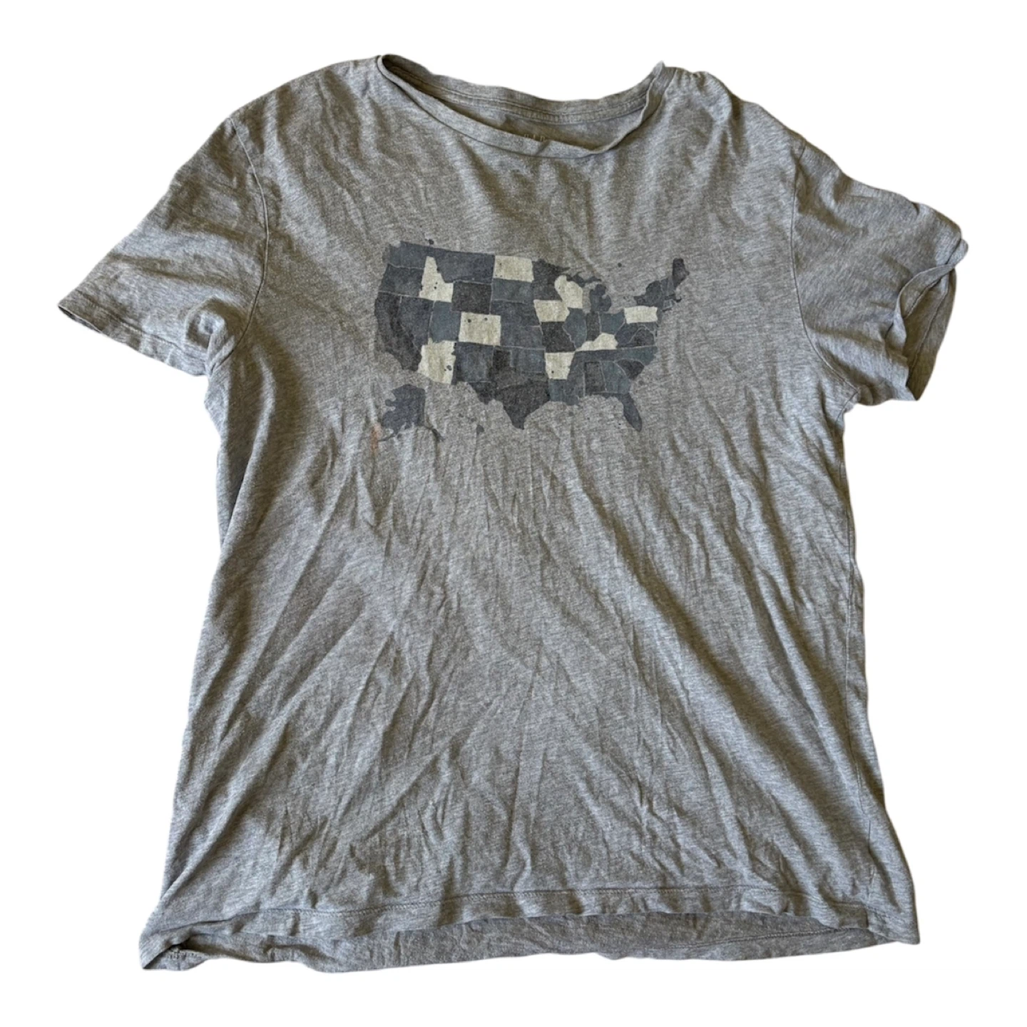 Grey T-Shirt with USA Map Graphic