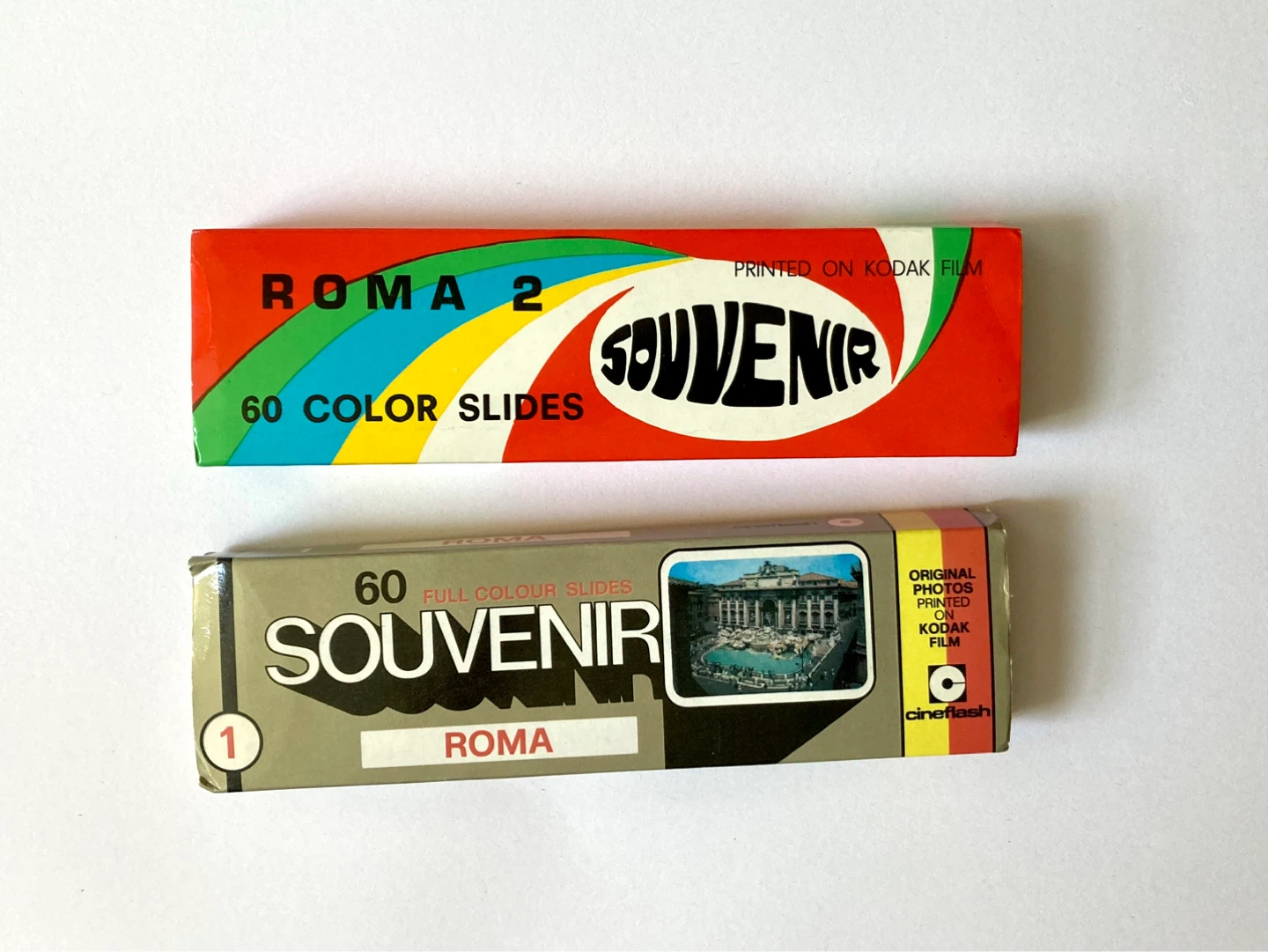 Vintage 1970s Souvenir Rome Slide Sets  Roma 1 and 2