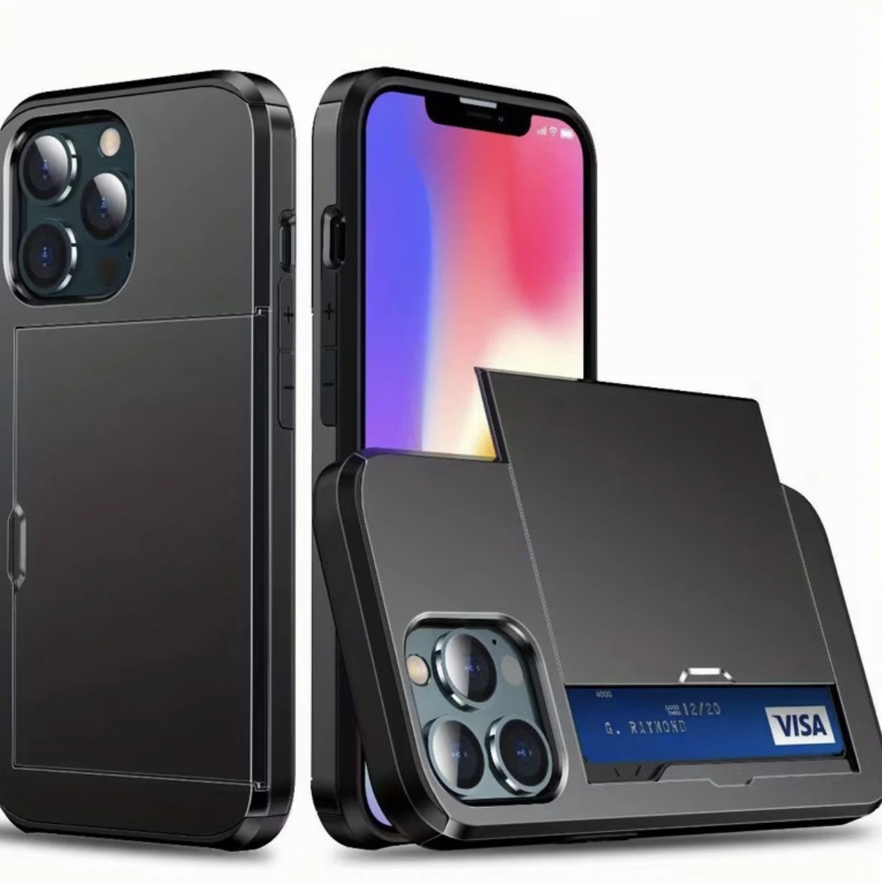 iPhone 15 Pro Max Wallet Case – Black | Holds 2 Cards - photo 4