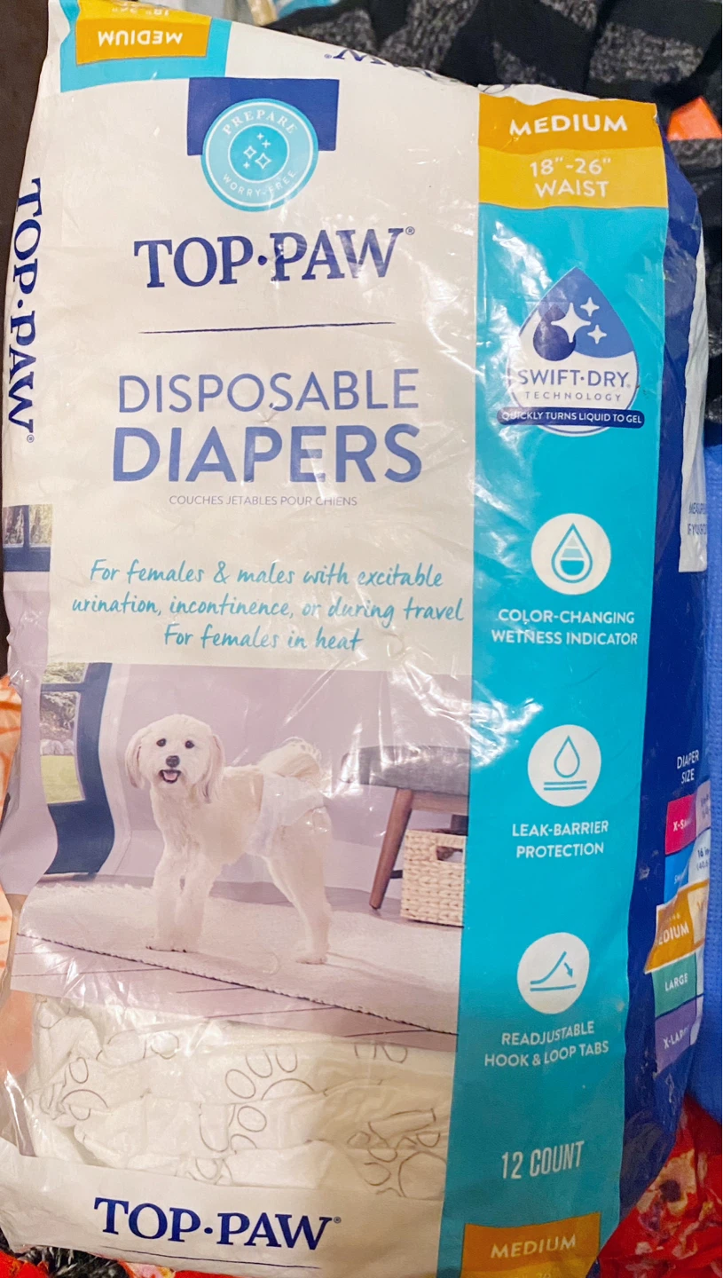 Top Paw Medium Disposable Dog Diapers (12 Count)