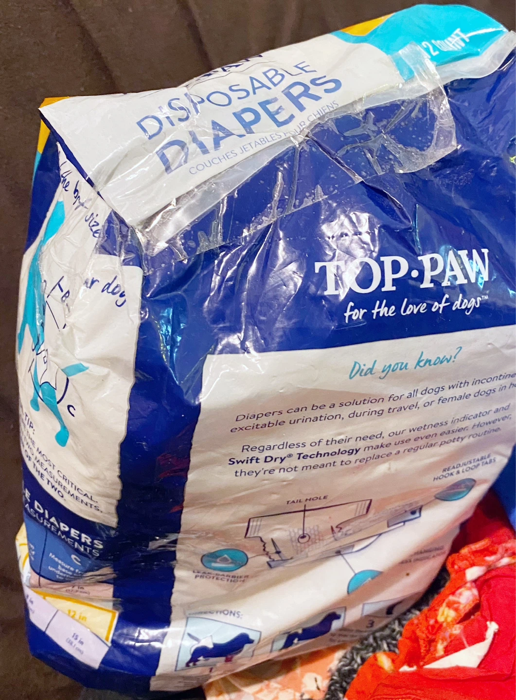 Top Paw Medium Disposable Dog Diapers (12 Count) - photo 2