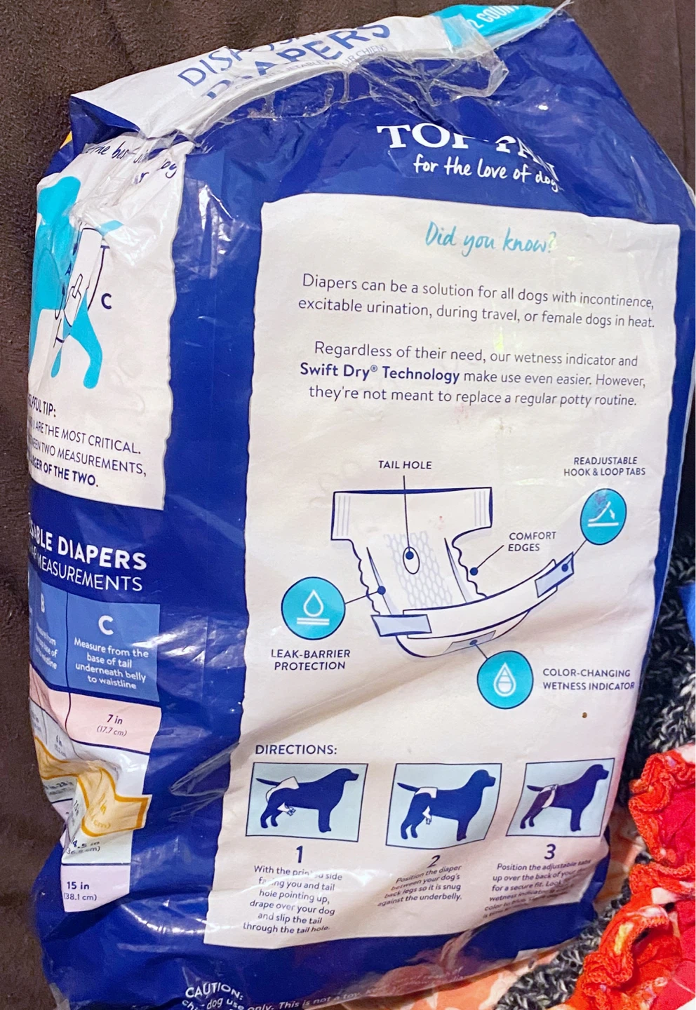 Top Paw Medium Disposable Dog Diapers (12 Count) - photo 3