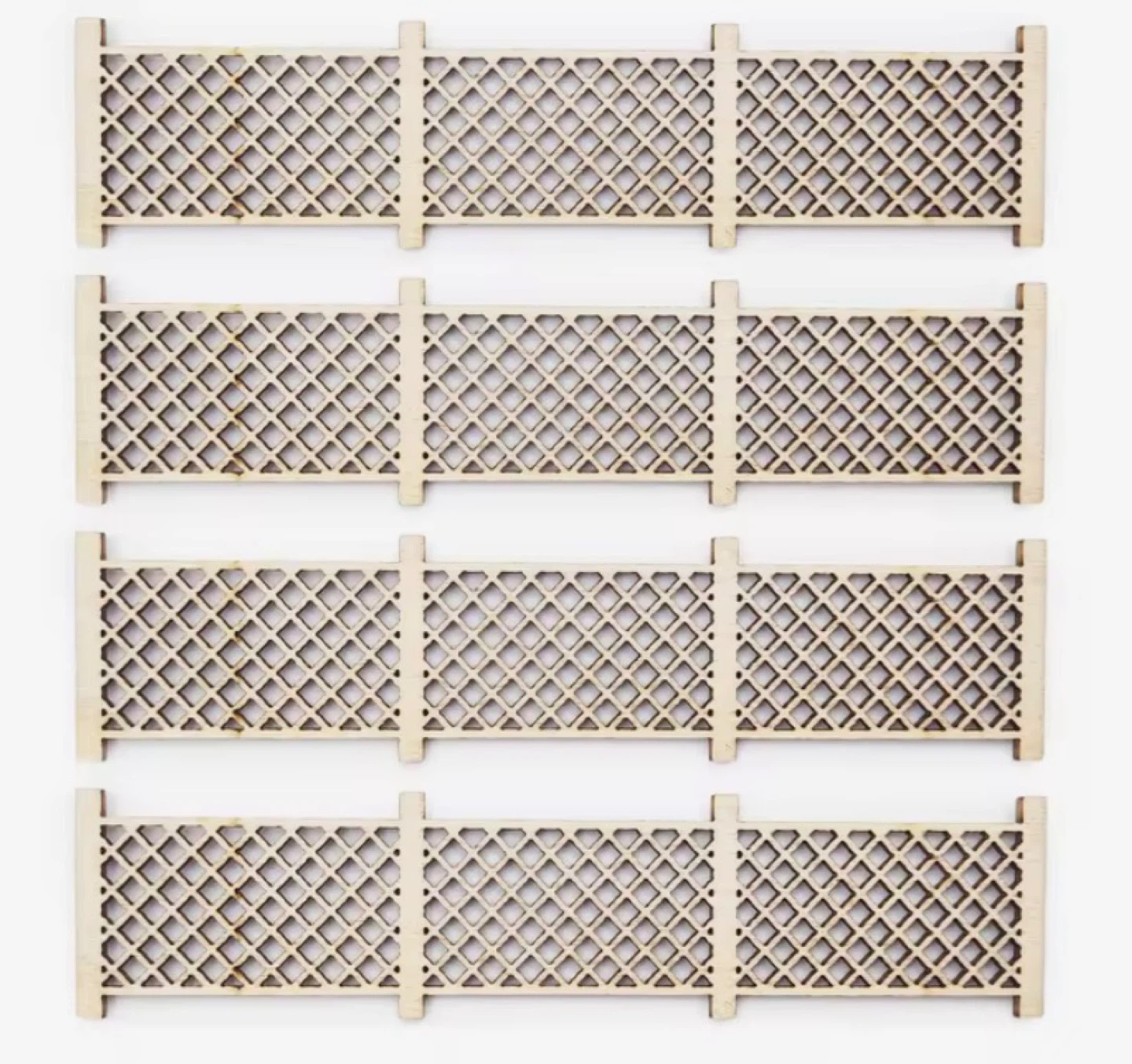 8 Wooden Lattice Fence Sections