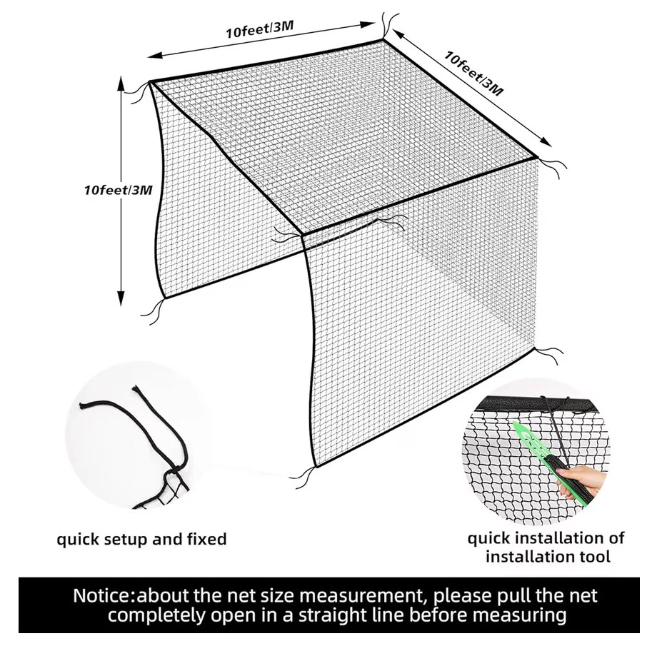 Amazgolf 10x10ft Golf Batting Cage Practice Net 10F - photo 2