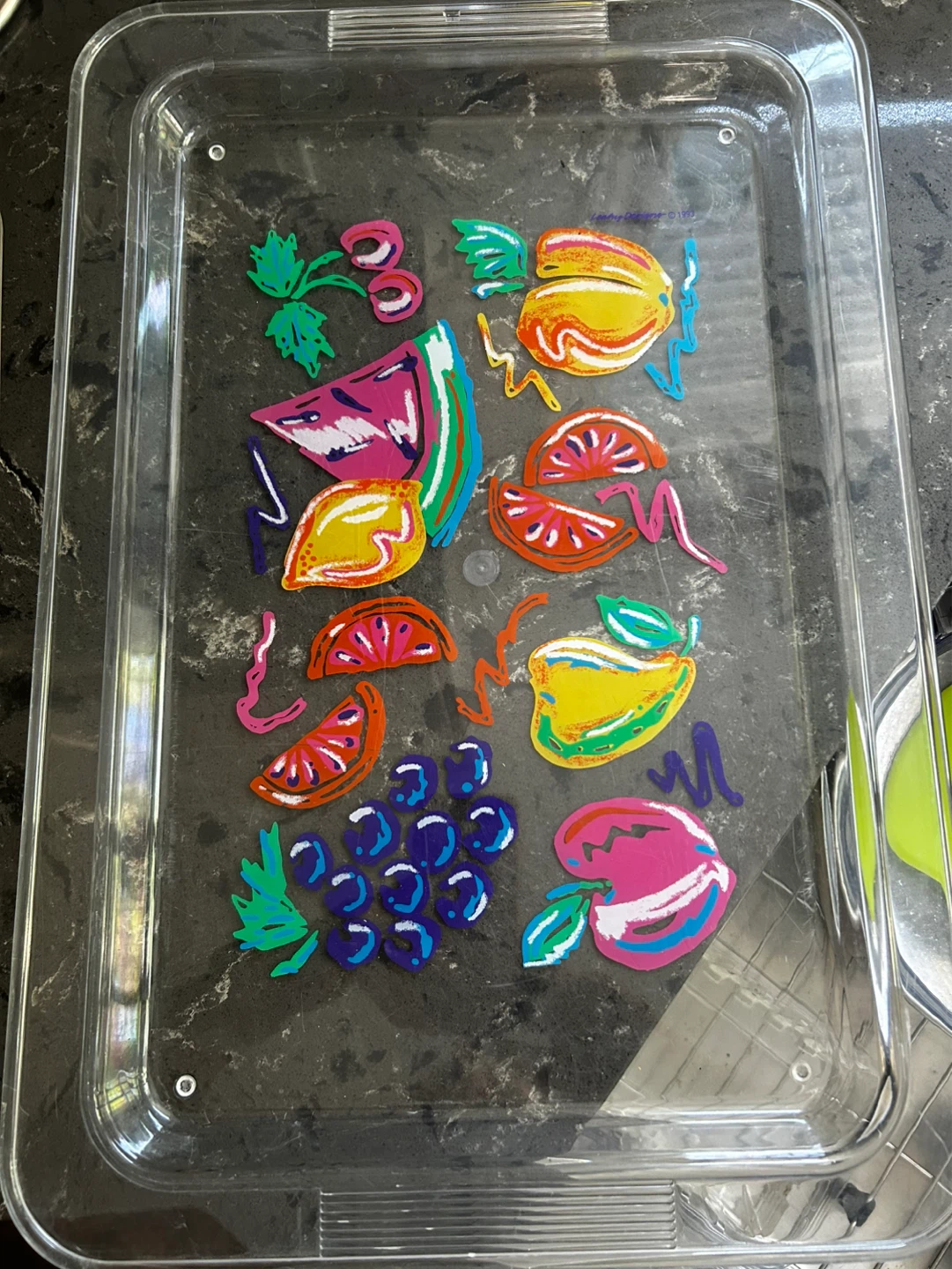 Plastic Serving Tray - Fruit Motif
