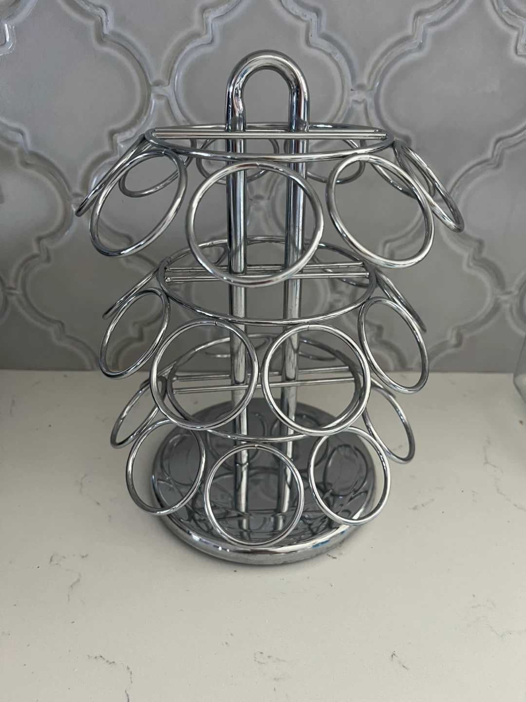 Silver Metal K-Cup Holder Carousel