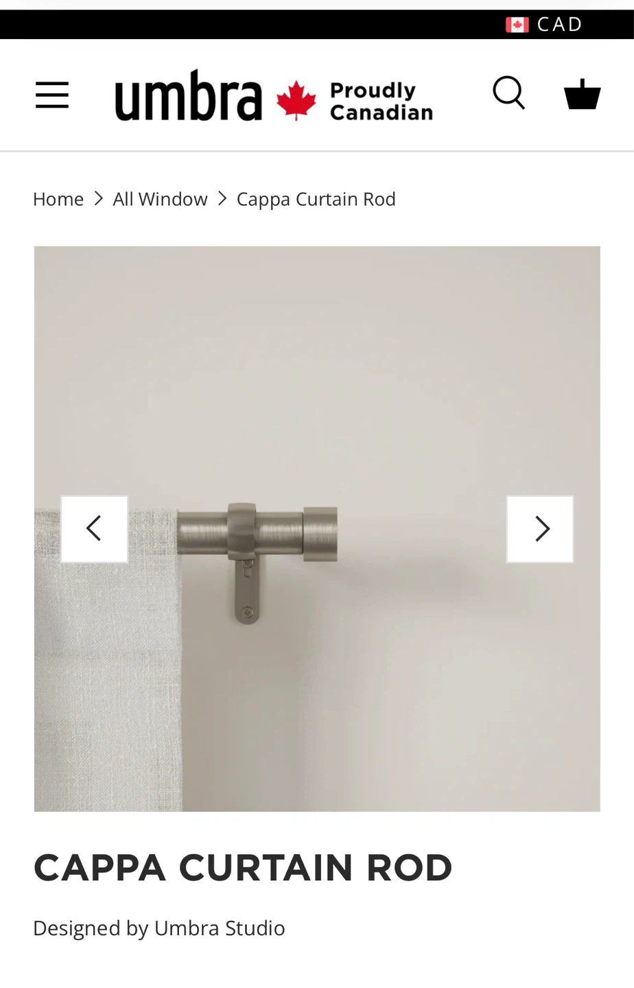Umbra Cappa 2-Pack Curtain Rod - 72-144 inches - photo 4