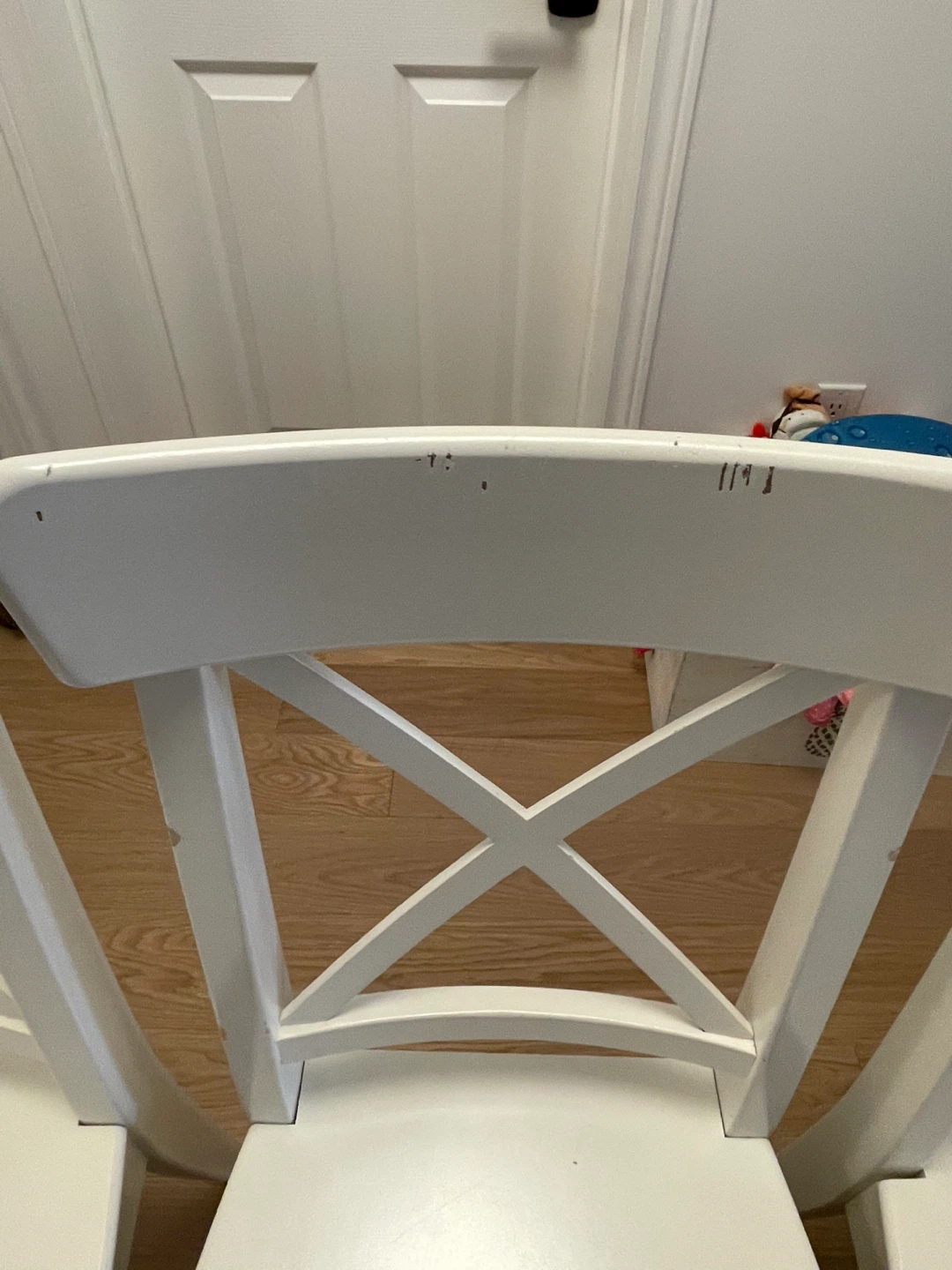 10 Solid Wood White IKEA Chairs $20 each chair - photo 2