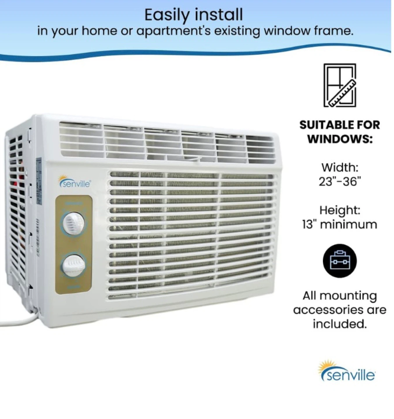 Open Box Power Tested Senville 5,000 BTU Window Air Conditioner - photo 3