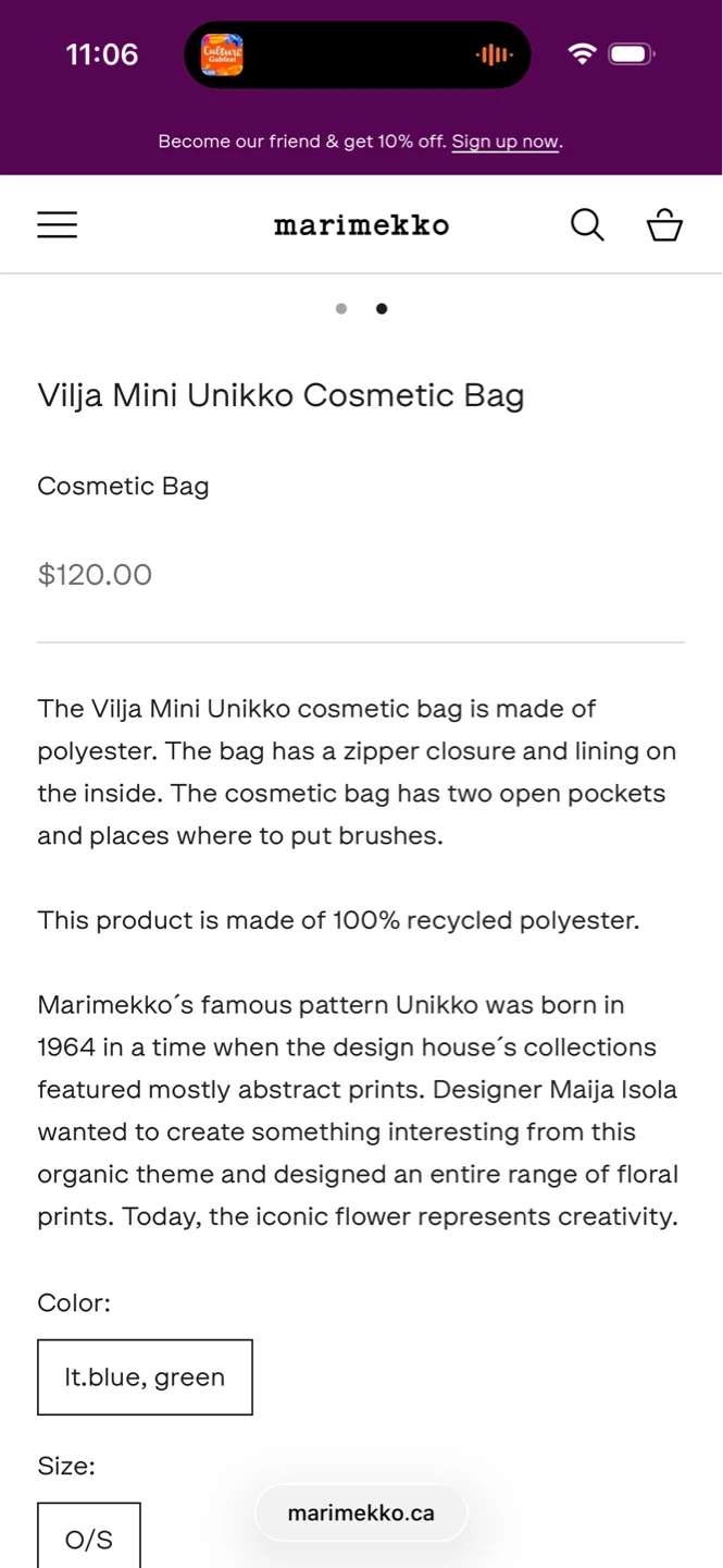 NIP Marimekko for Finnair Cosmetic Bag - Unikko Print - photo 3