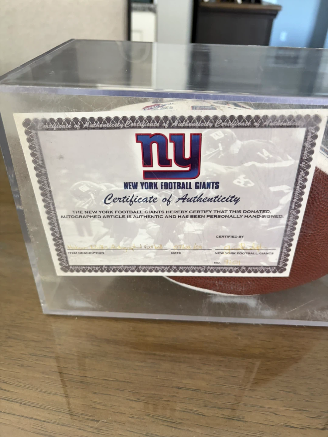 New York Giants Autographed Football