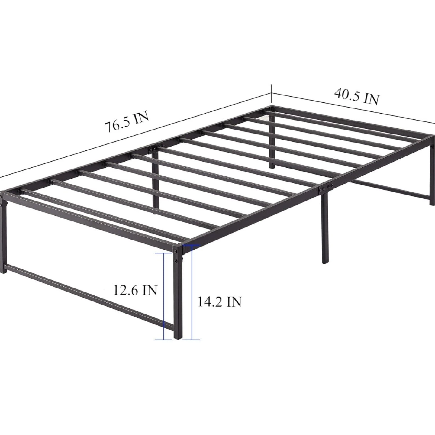 Black Metal Bed Frame - Twin Size - photo 2