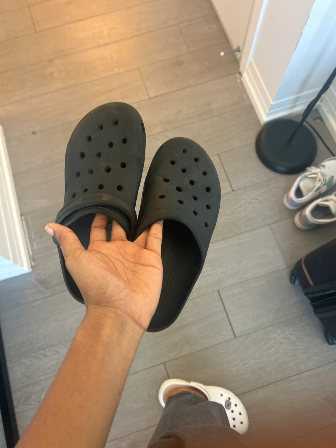 Black Crocs Slides