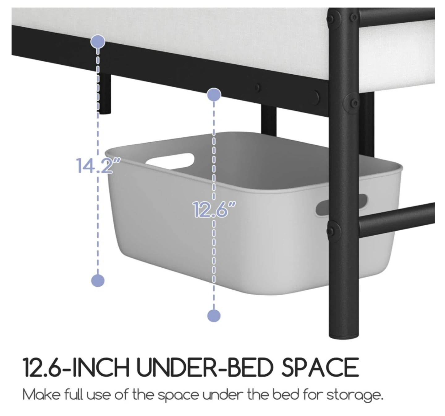 New in Box Queen Metal Bed Frame, Black - photo 5