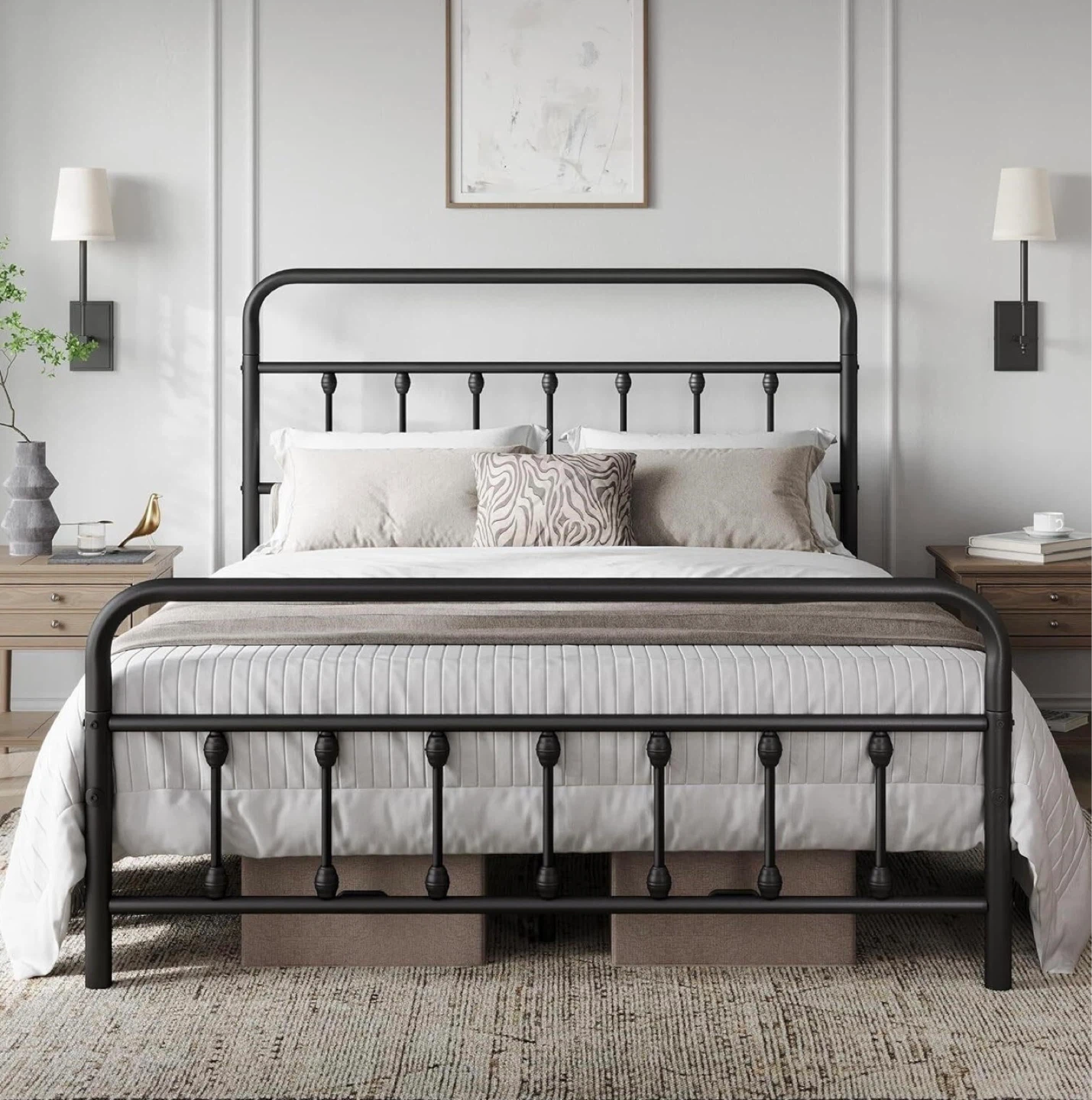 New in Box Queen Metal Bed Frame, Black