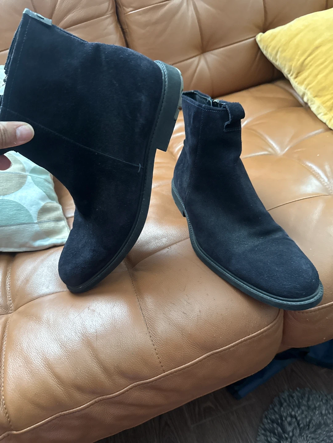 Hugo Boss Black Suede Ankle Boots with Zipper - photo 3