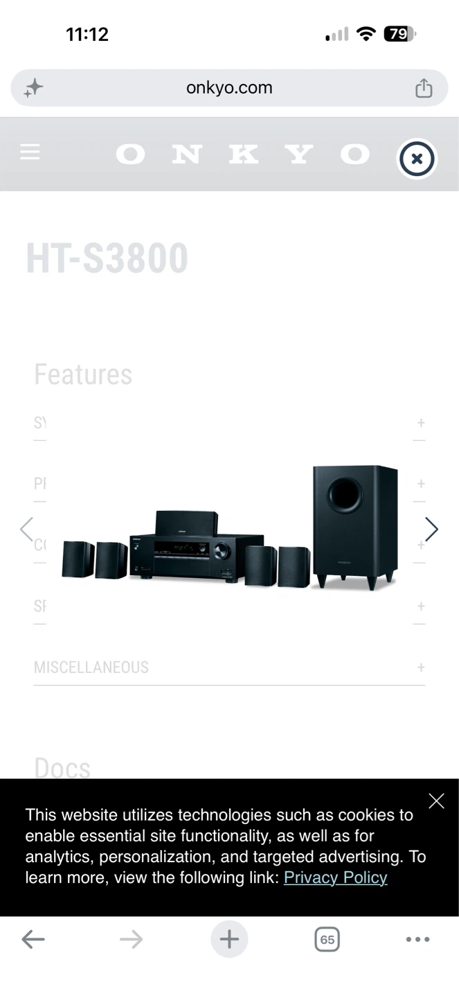 Onkyo HT-S3800 Home Theatre System