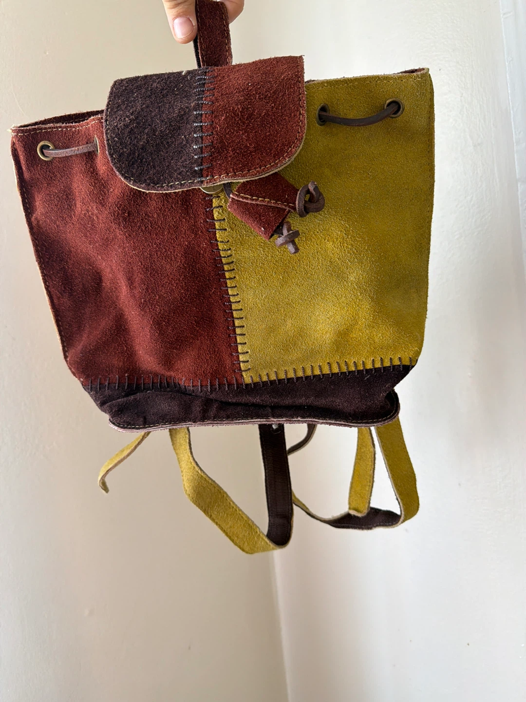 Patchwork Suede Backpack