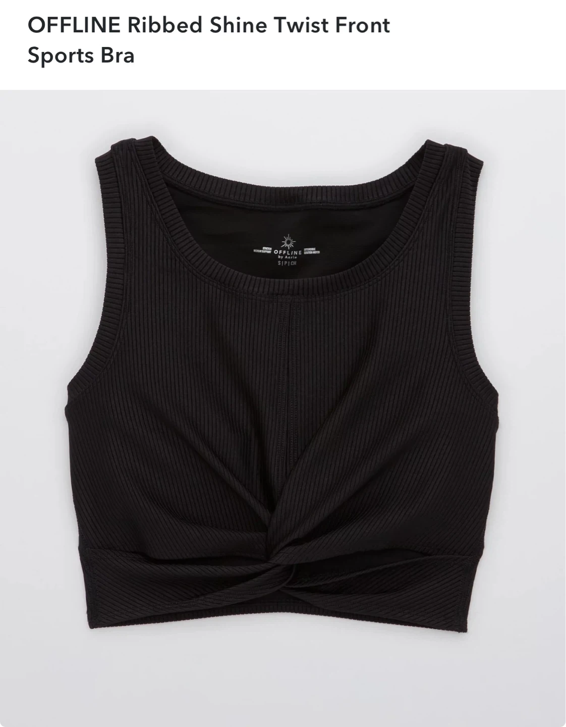 Aerie OFFLINE Ribbed Twist Tank Top & Shorts - Black - photo 2