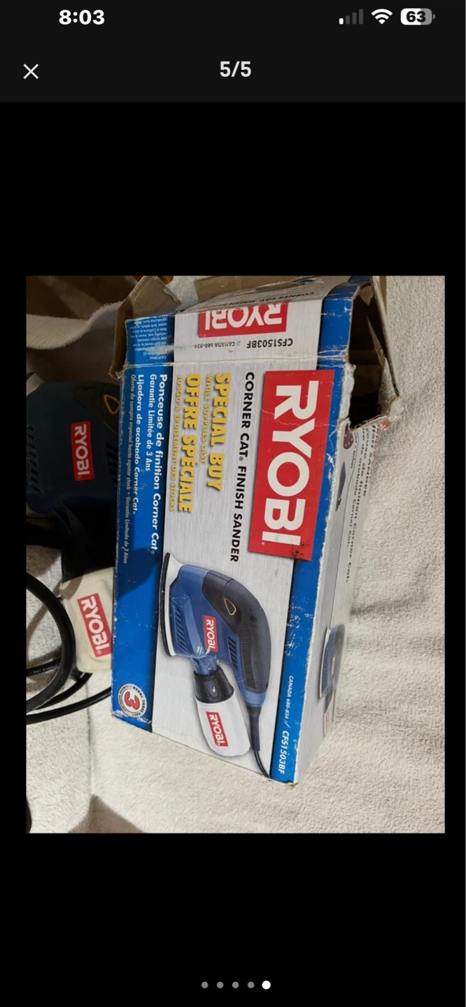 Ryobi Corner Cat Finish Sander with Sandpaper
