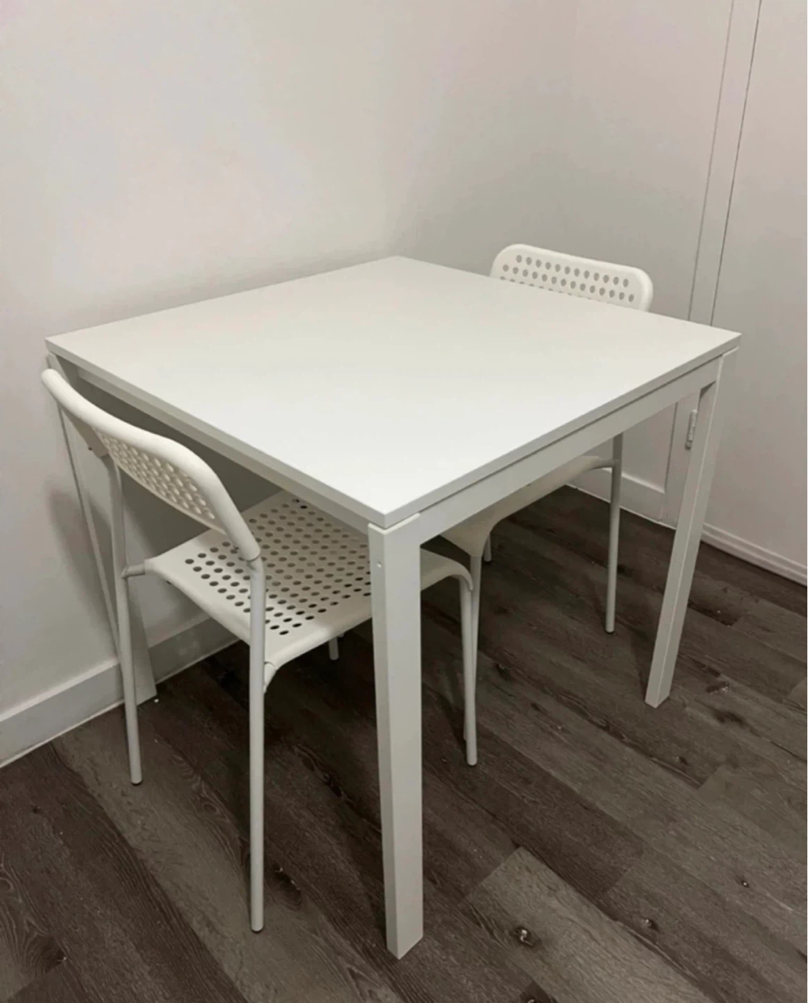 IKEA White Dining Table and Chairs Set