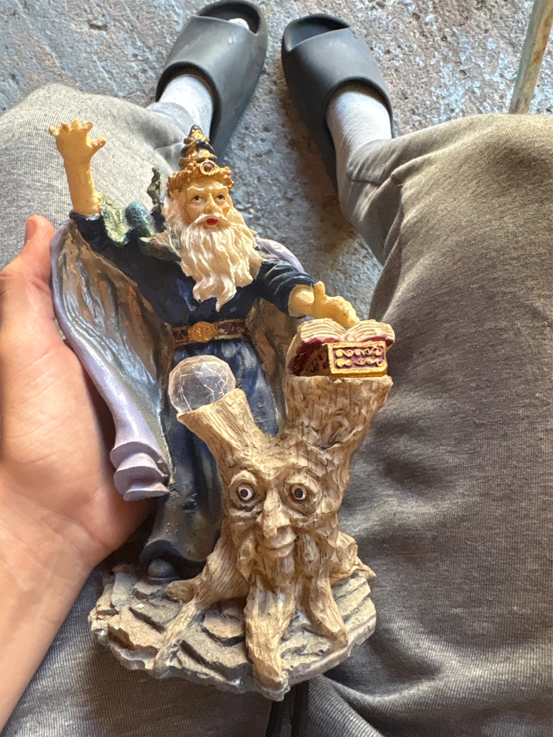 Wizard and Tree Stump Figurine