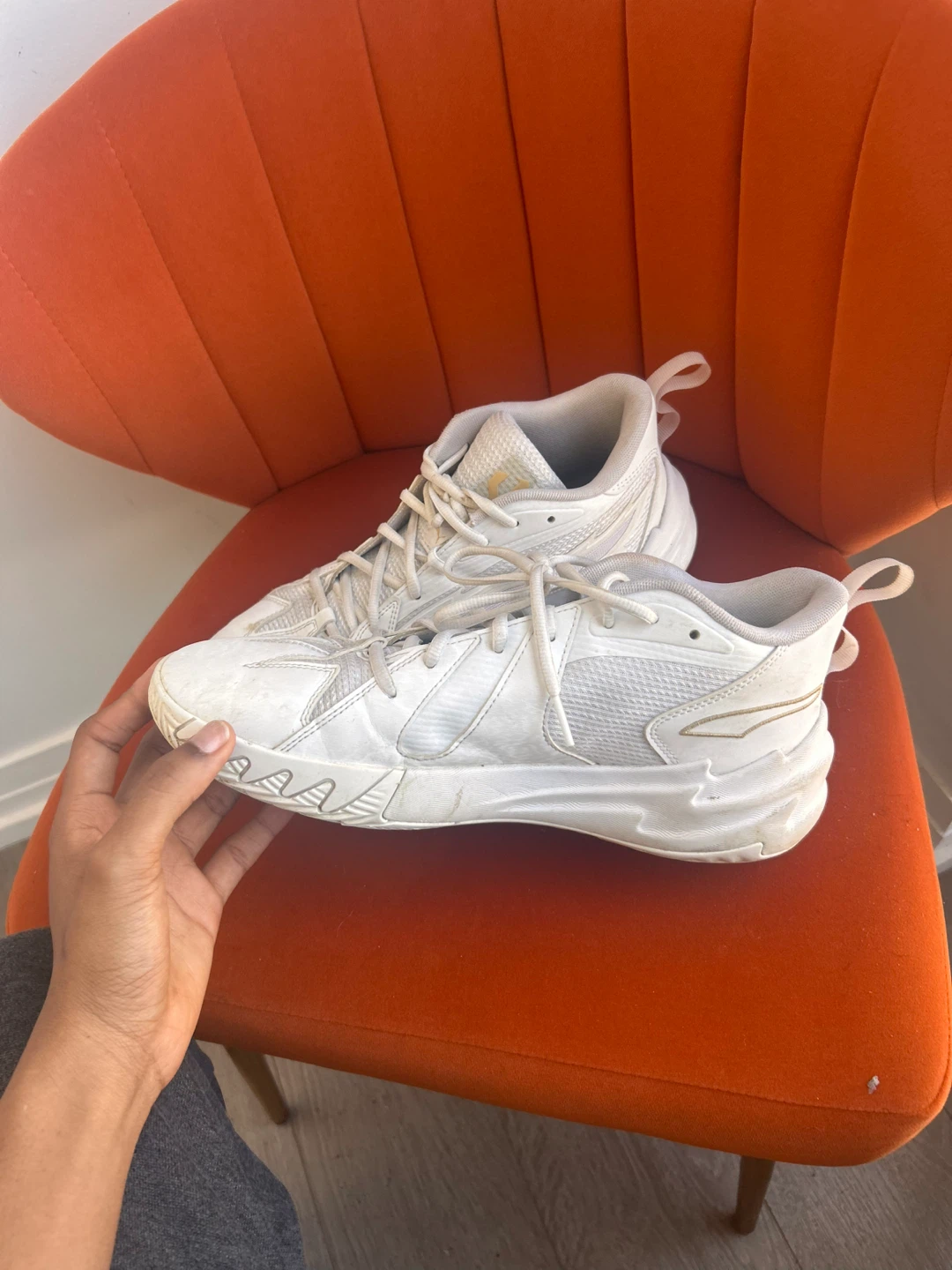 White Puma Scoot basketball Shoes