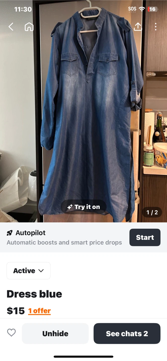 KHURANAS Denim Dress Blue Size 40