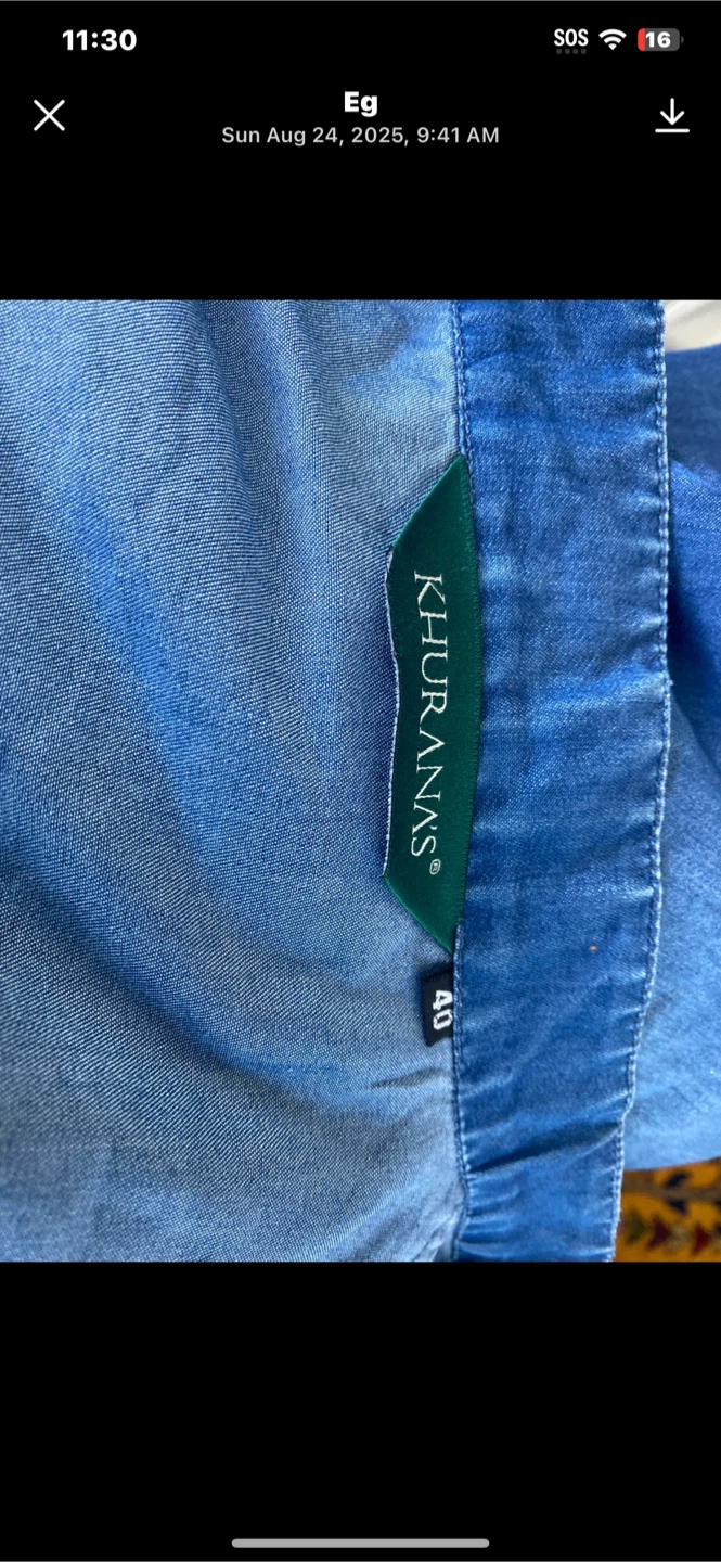 KHURANAS Denim Dress Blue Size 40 - photo 2