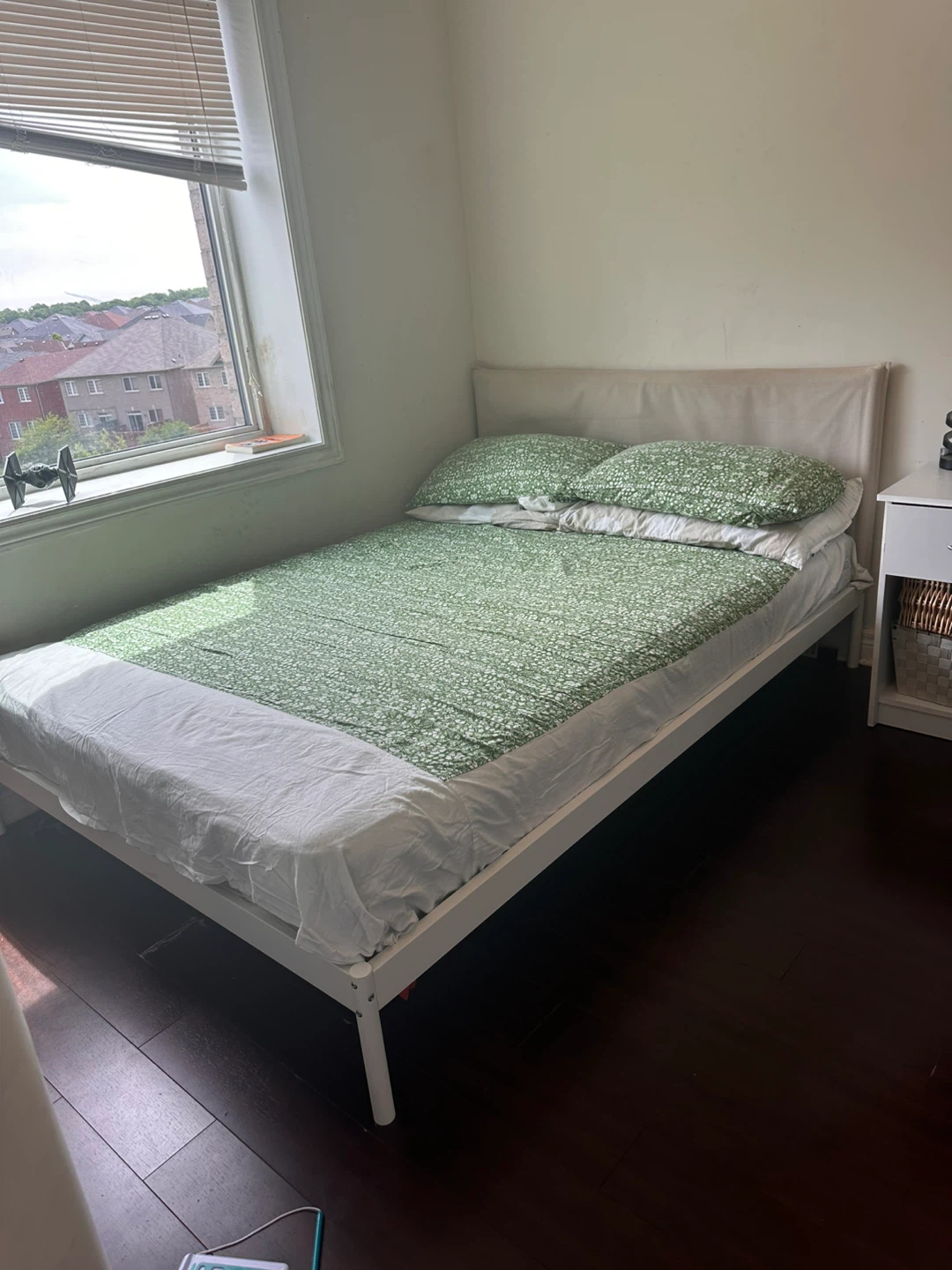 IKEA Bed Frame (Full/Double, White) & IKEA Spring Mattress