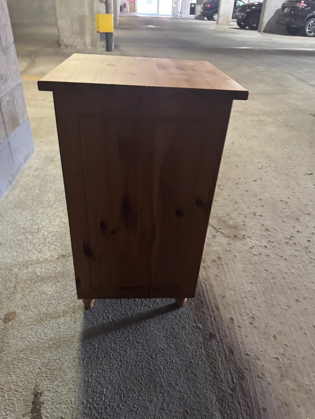 Wooden Nightstand with Drawer and Cabinet - photo 2