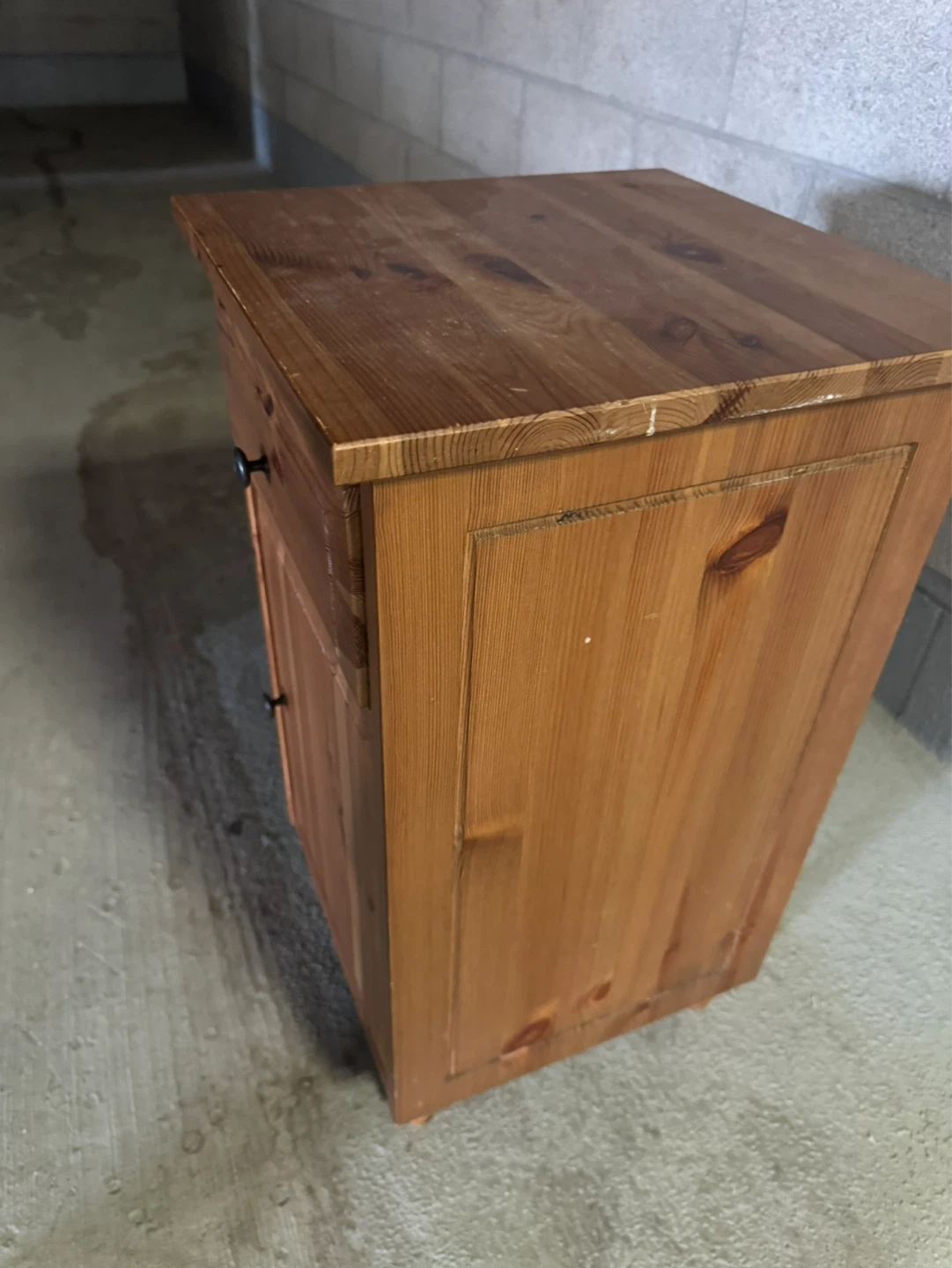 Wooden Nightstand with Drawer and Cabinet - photo 4