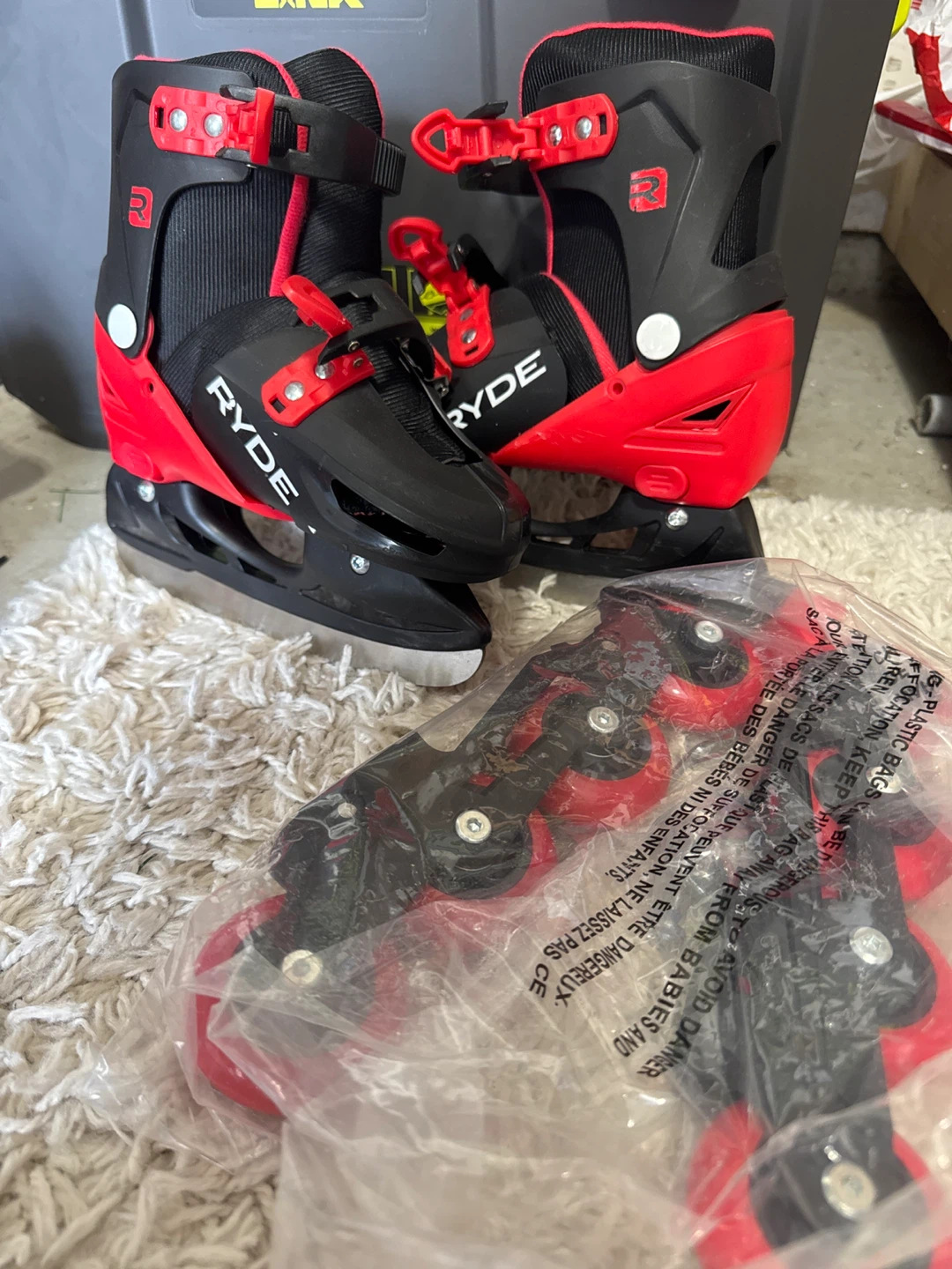 Ryde Adjustable Ice Skates with Rollerblade Conversion