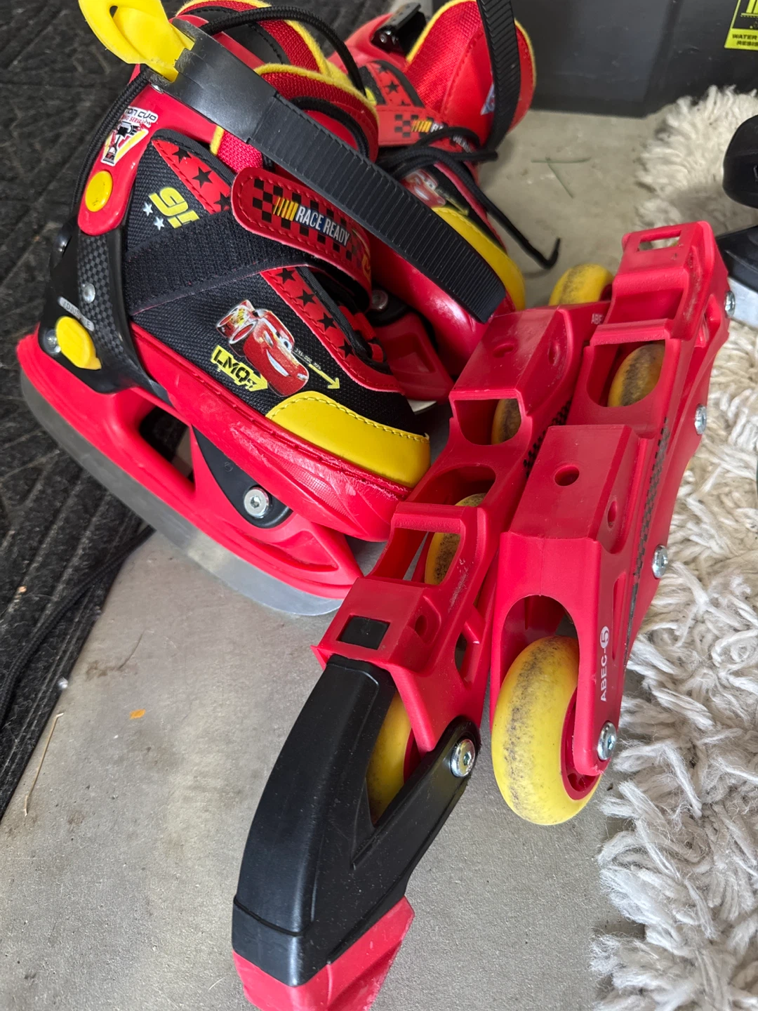 Disney Cars Ice Skates and Rollerblade Conversion Kit