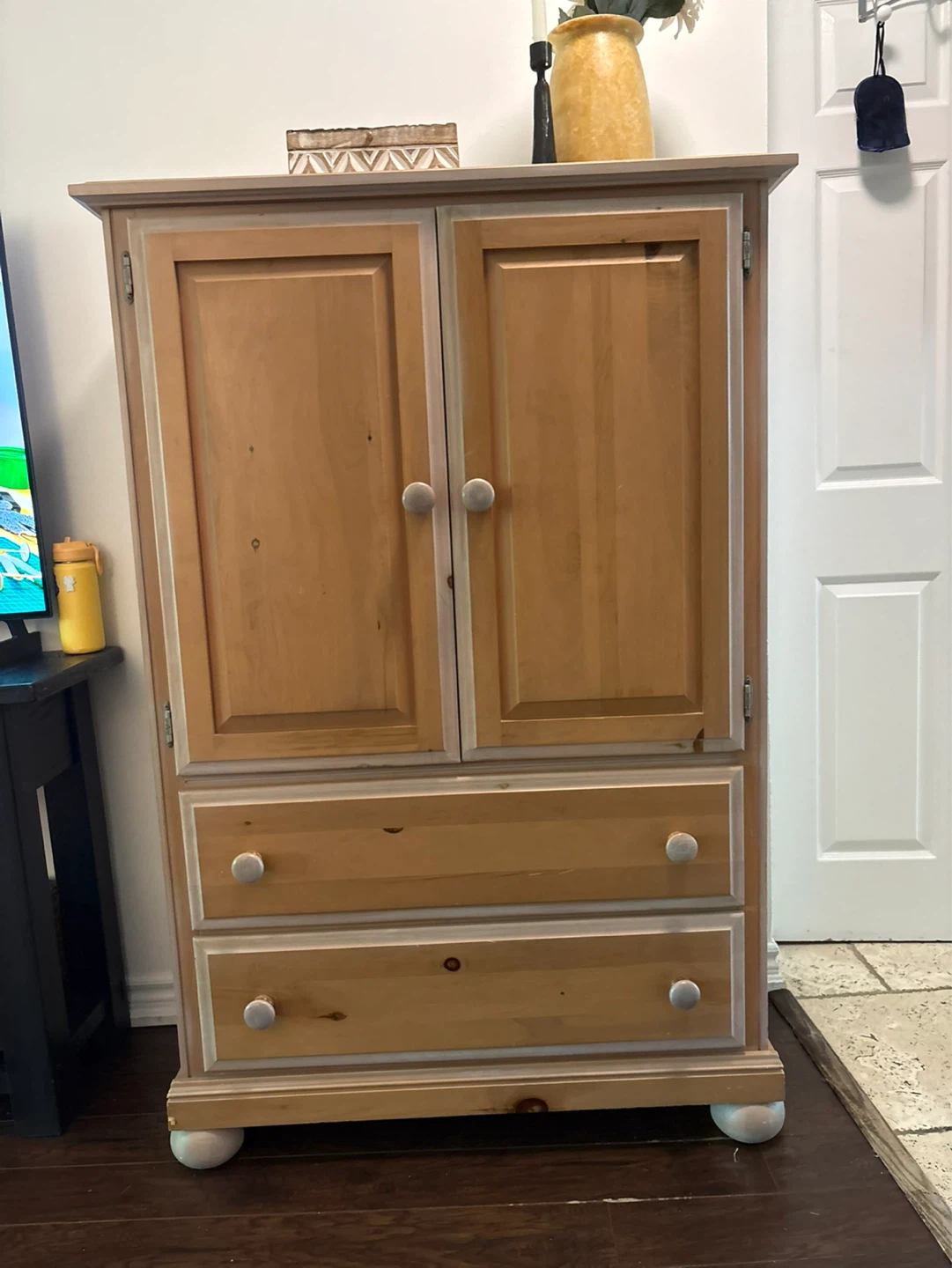 Wooden Armoire with Drawers