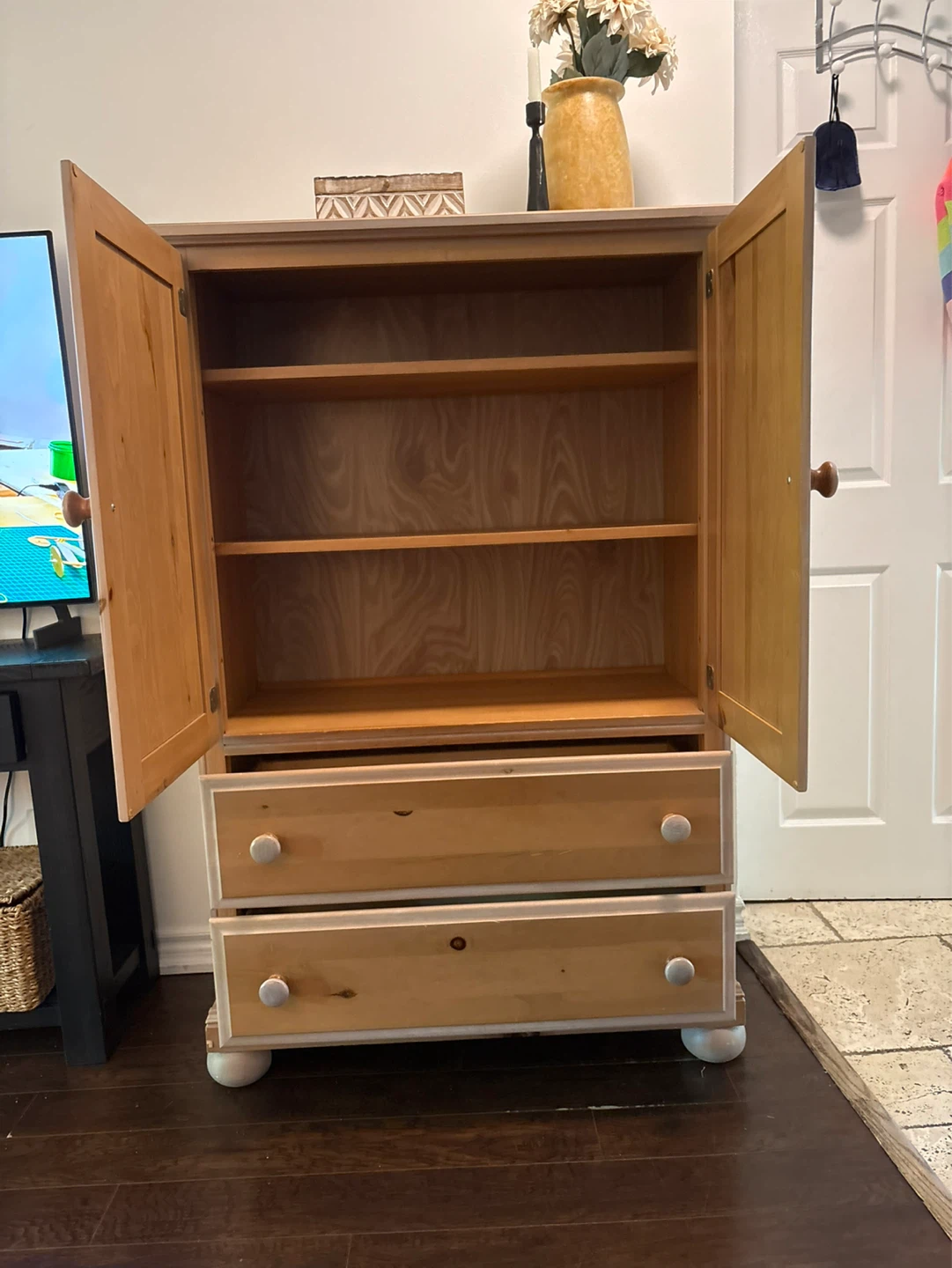 Wooden Armoire with Drawers - photo 2