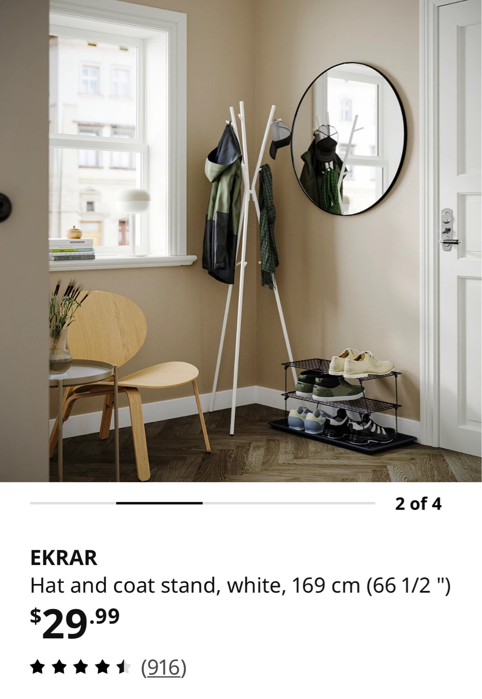 EKRAR Hat and Coat Stand - White - photo 4