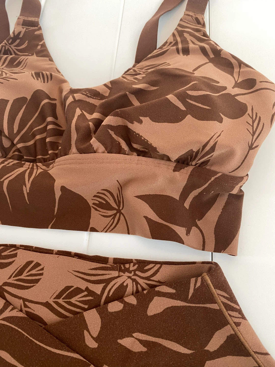 Aerie Brown Tropical Print Tank Top and Skort Set - photo 4