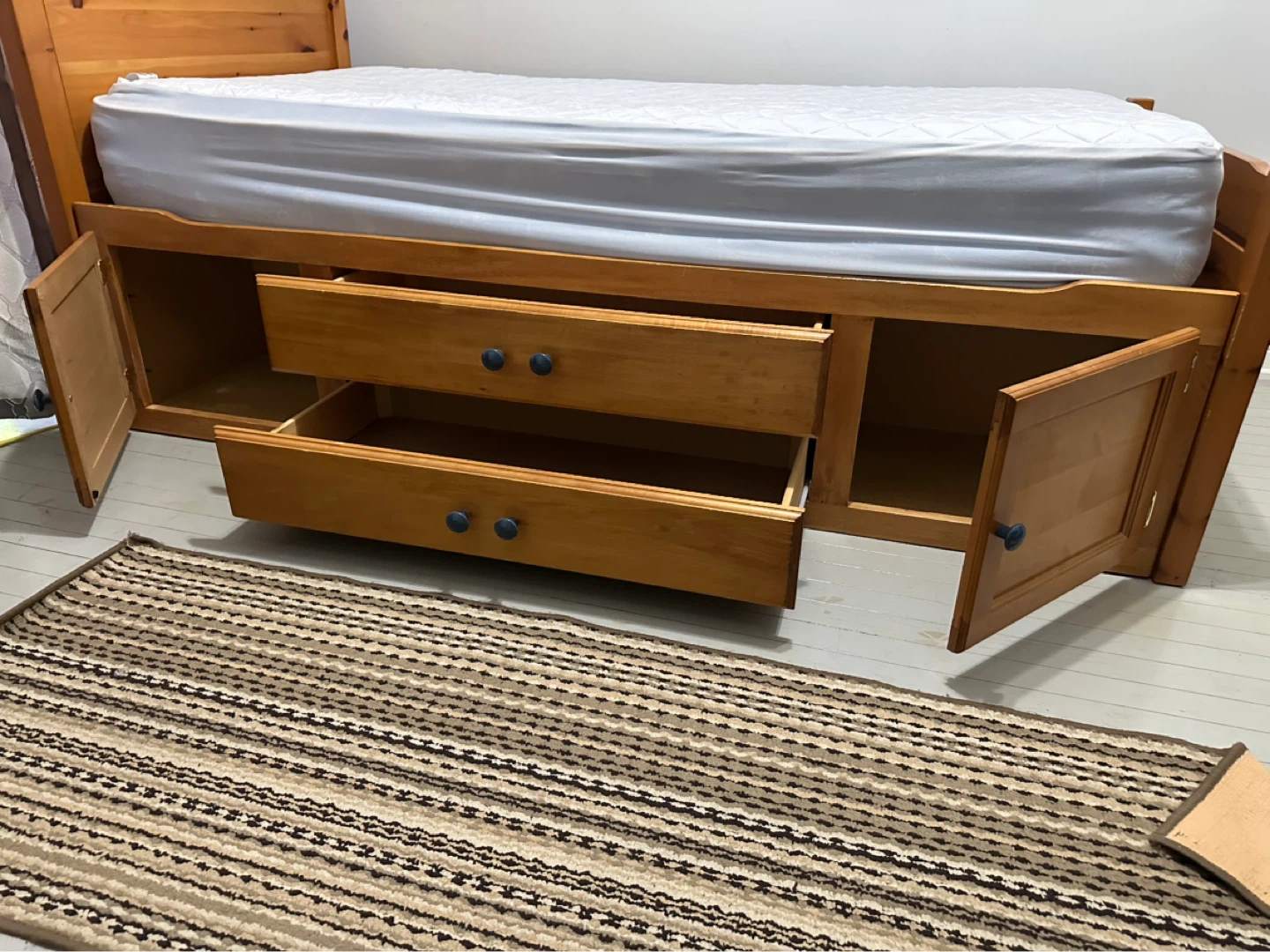 Wooden Twin Bed with Storage - photo 5