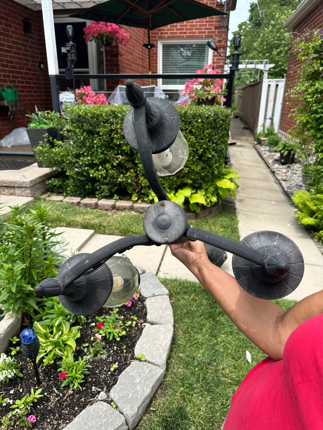 Black 3-Light Post Lamp OUTDOOR - photo 5