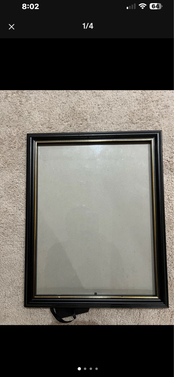 Black Picture Frame with Gold Trim