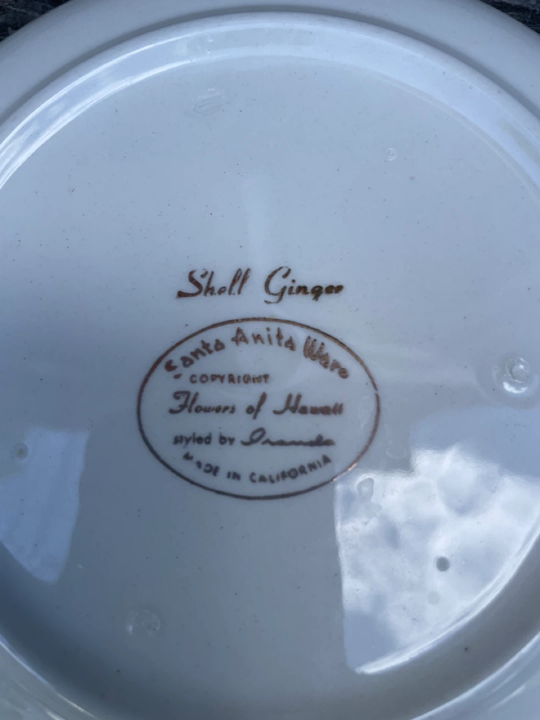 Santa Anita Ware Shell Ginger Plate - photo 4