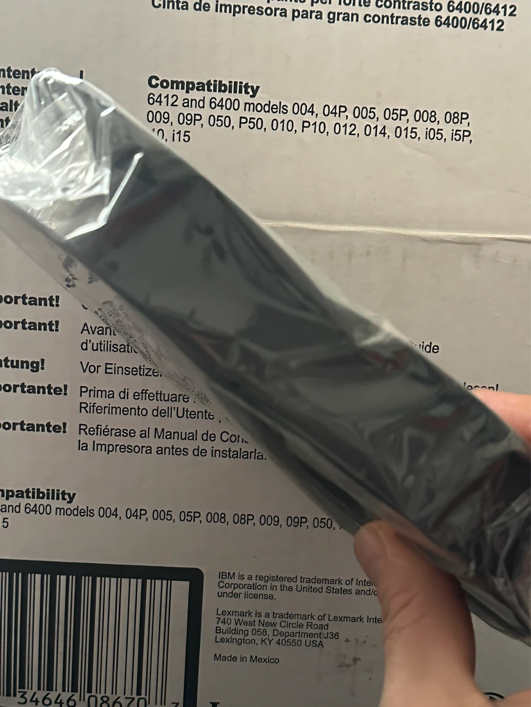 lexmark 6400/6412 high contrast printer ribbon 1040998 - photo 3