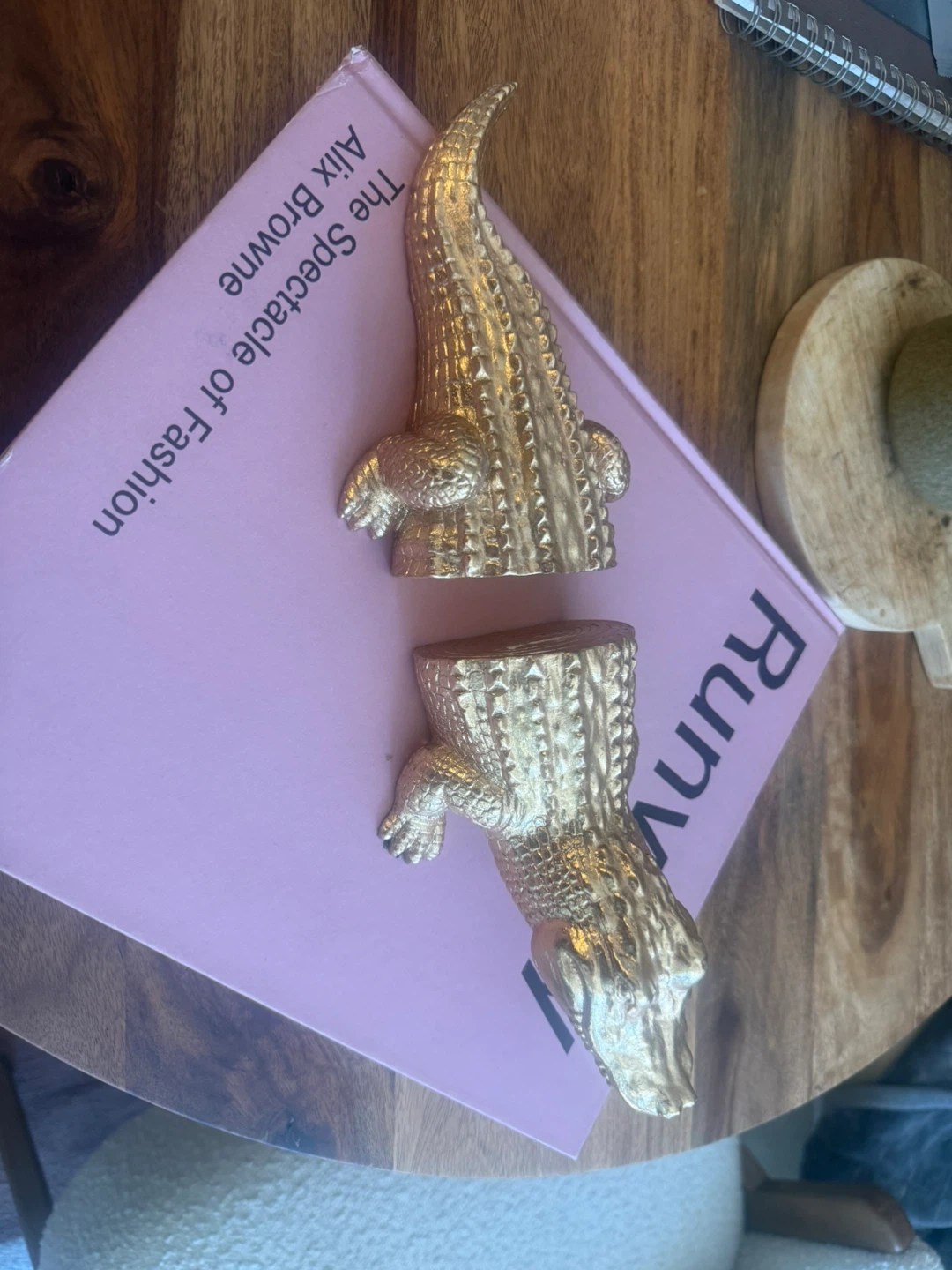 CB2 Gold Alligator bookend - photo 3