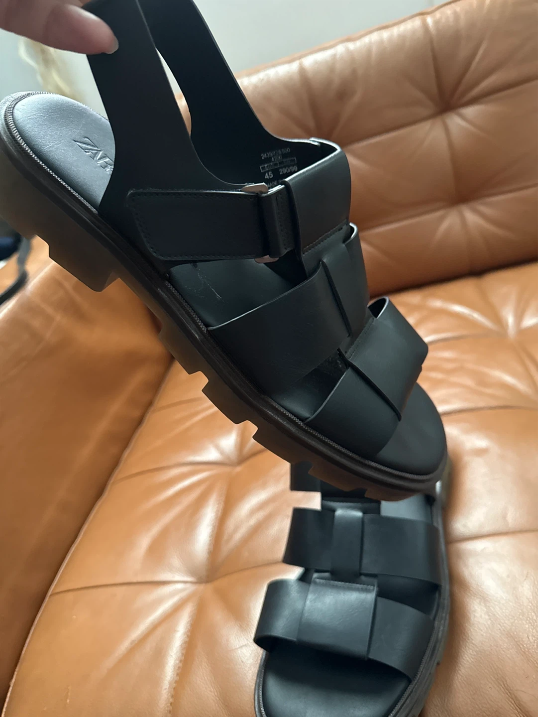 Zara Black Woven Sandals - photo 4